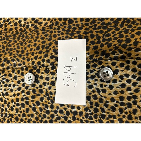 Ann Taylor Studio Leopard Button Front Shirt Size 2 Short Sleeve Animal Print - Picture 7 of 8